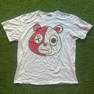 Krazy Kulture White Graphic Tee with Red & White Bear